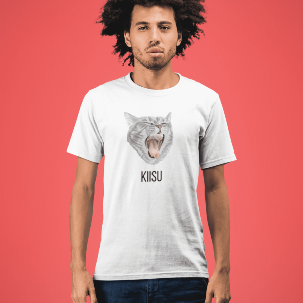 t shirt mockup of a young man with afro hair 22221