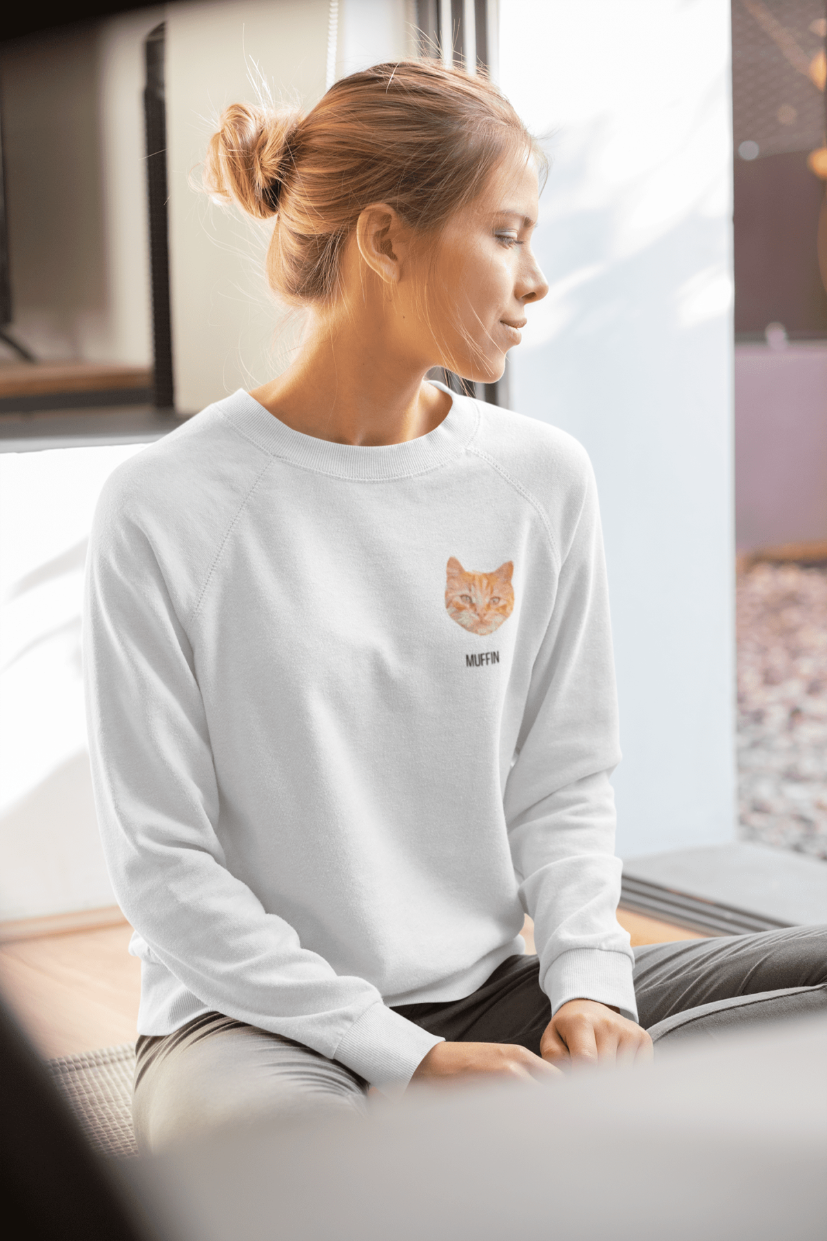 mockup of a young woman wearing a sublimated sweatshirt 31250 1